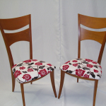 Italian Design Dining Chairs recently restored in a Charles Parsons fabric