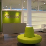 Round banquette seating for shoe store in Sydney