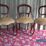 Balloon chairs in a Wortley fabric