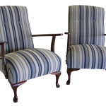 Retro chairs restored and repolished in a Warwick Stripe
