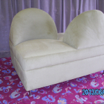 2 seater ottoman with back for a shoe shop