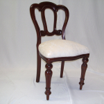 Classical dining chairs restored with a Chenille cream fabric